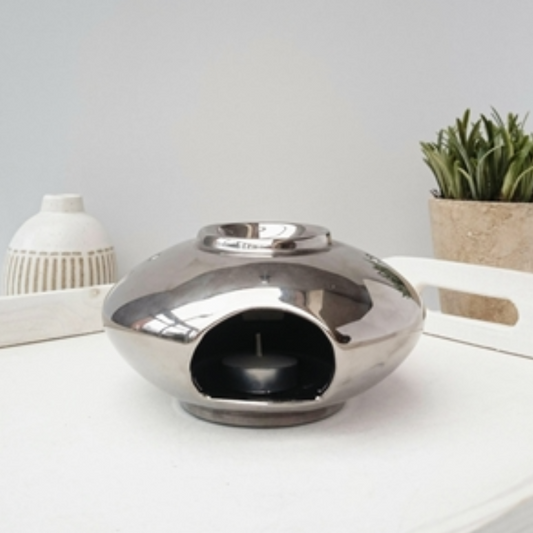 Chrome stackable wax burner